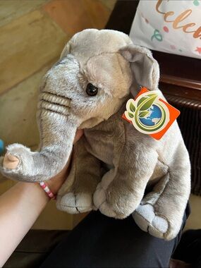 Plush Grey Elephant Toy for Small Pets and Playtime - Eco Tag